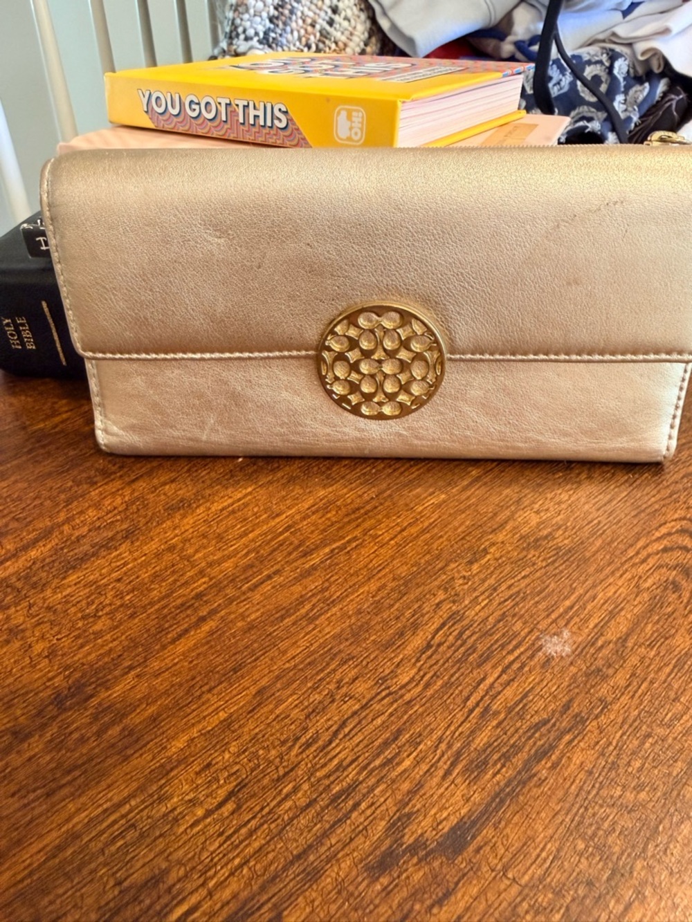 Metallic Gold COACH WALLET